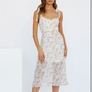 Hello Molly Condensed Heart MIDI dress Yellow